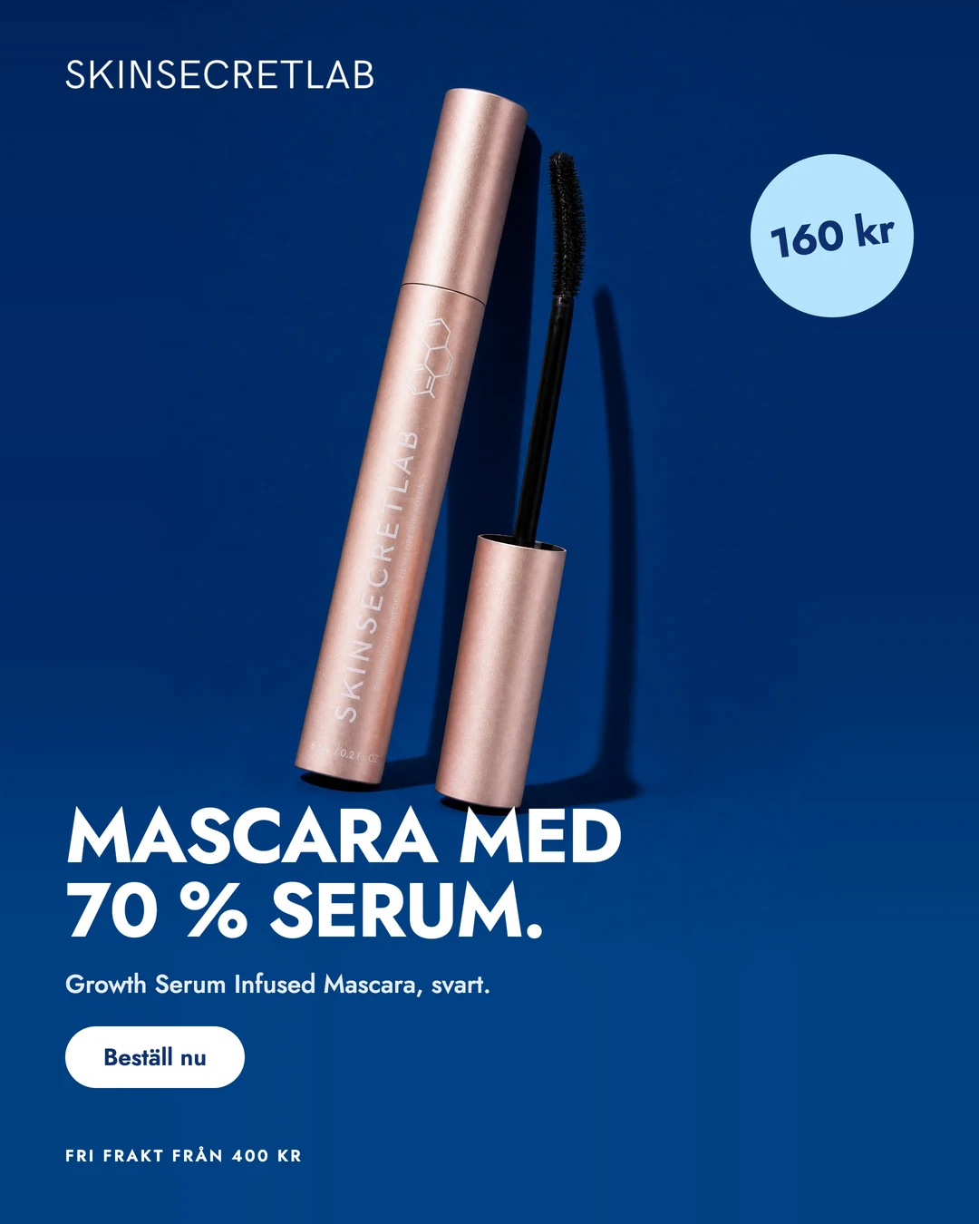 Annonsförslag: Growth Serum Infused Mascara, svart, 160 kr